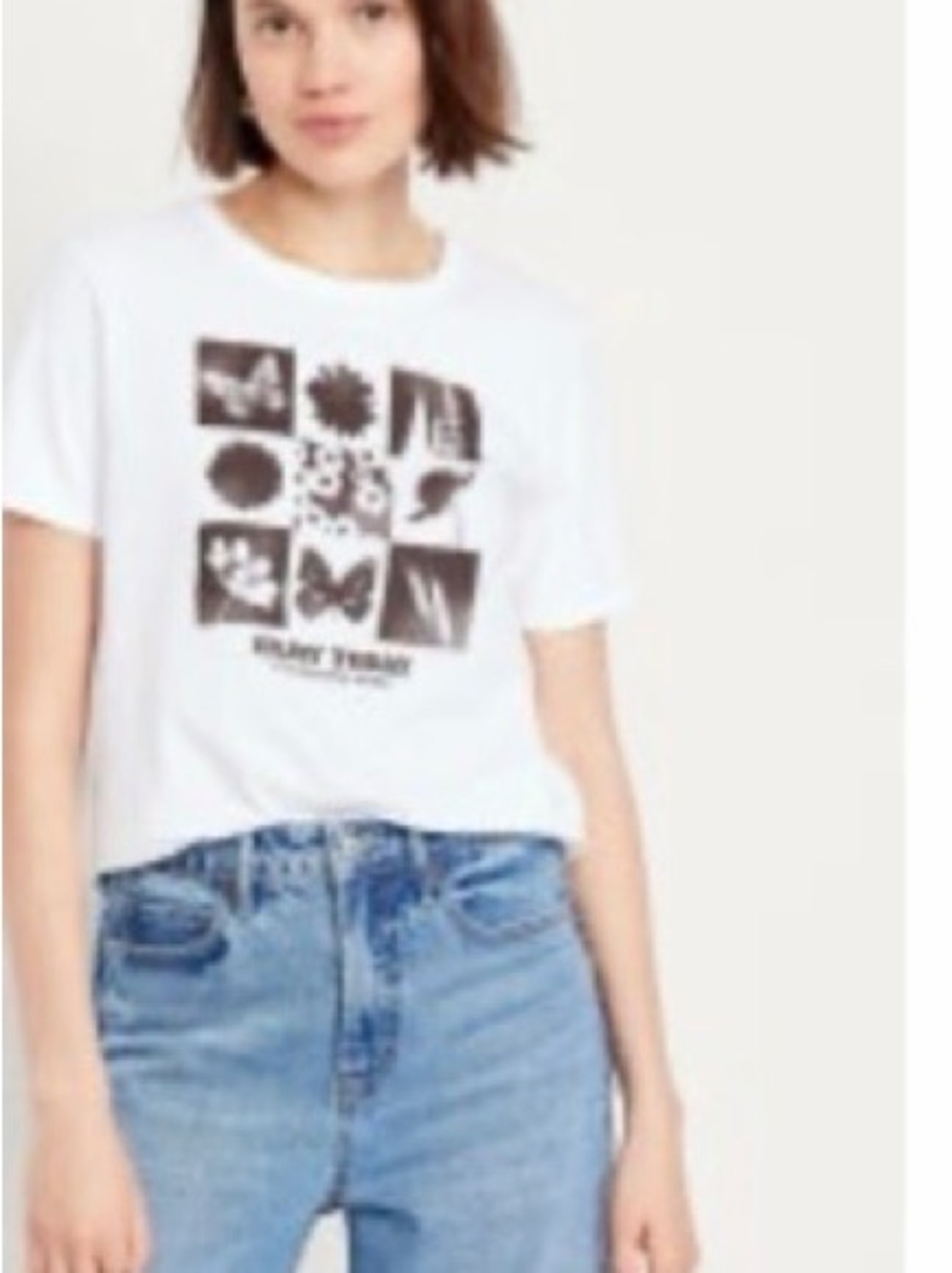 Old Navy White Short-Sleeve Nature Graphic Tee